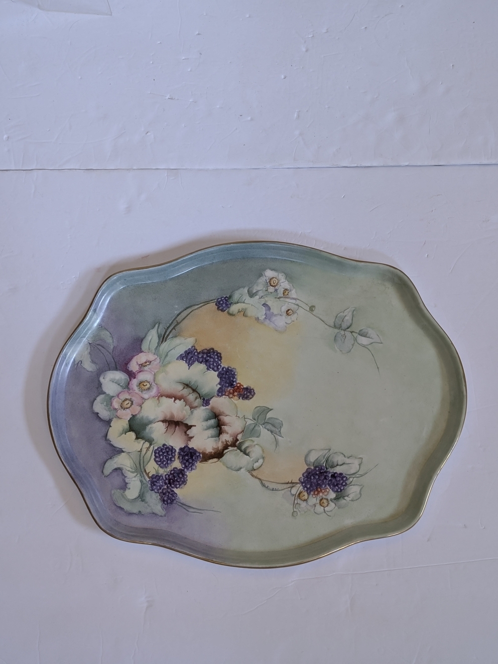 Antique LIMOGES France Hand Painted Serving Tray Vanity Plate Platter